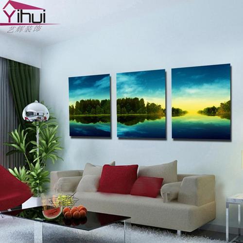 廠家供應(yīng)玻璃三聯(lián)畫個性冰晶畫室內(nèi)客廳電表箱遮擋畫裝飾畫無框畫藝輝