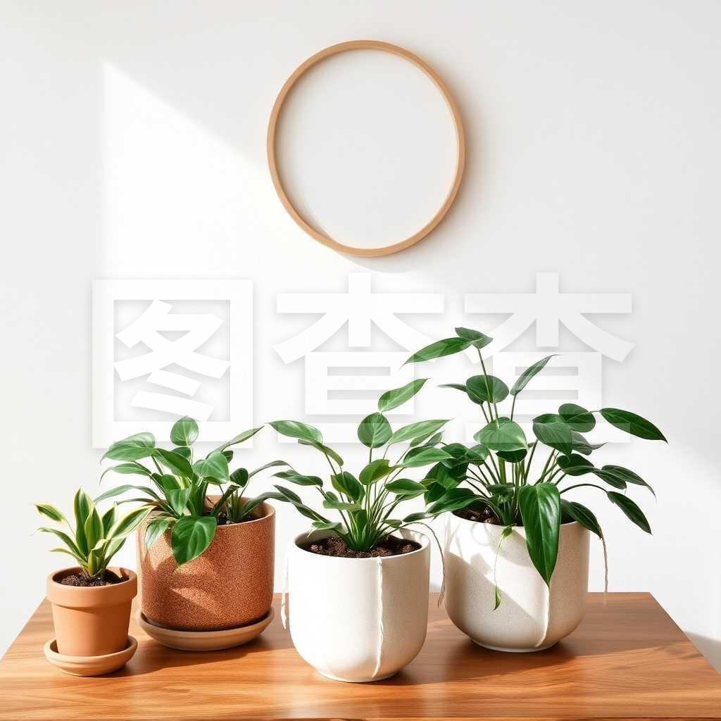 室內(nèi)植物裝飾花盆,桌子