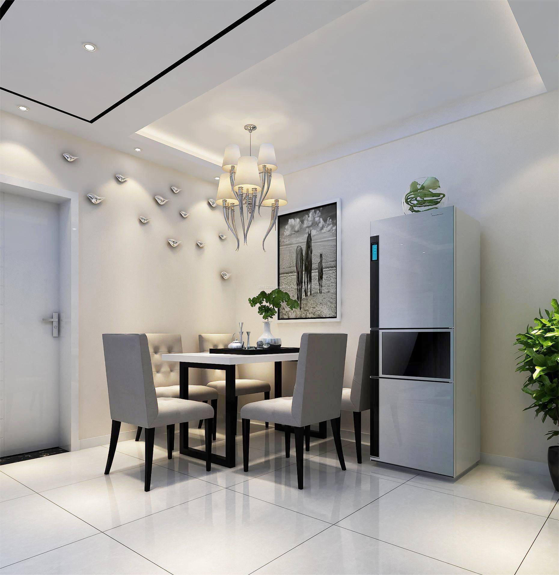 2018現(xiàn)代時(shí)尚餐廳靠墻餐桌效果圖