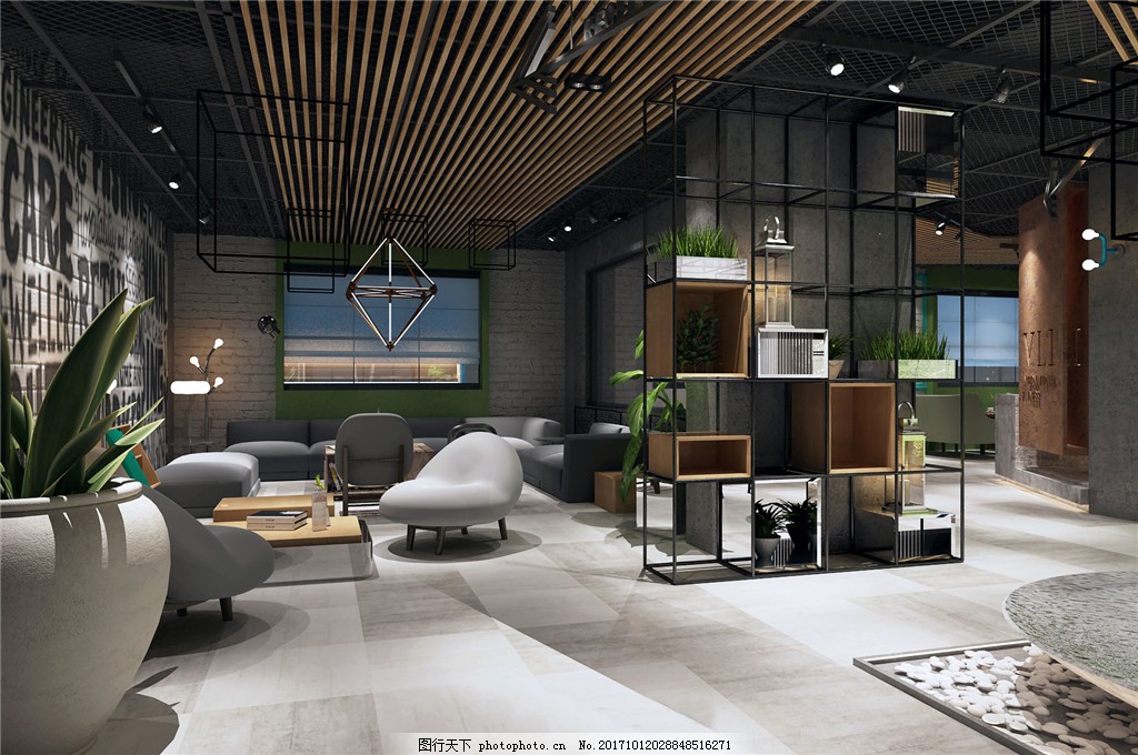 大型健身房休息區(qū)裝修效果圖