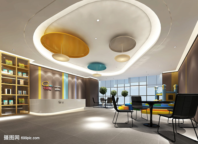 公司前臺(tái)面試區(qū)室內(nèi)裝修效果圖